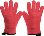 KITCHEN PERFECTION S Silicone Smoker Oven Gloves -Extreme Heat Resistant BBQ Gloves -Handle Hot Food Right on Your Grill Fryer Pit|Waterproof Oven Mitts |Superior Value Set+3 Bonuses