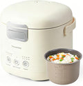Small Rice Cooker, Mini Rice Cooker 2 Cup Uncooked(4 Cup Cooked), Portable Non-stick Electric Rice Maker, for Dorm Travel Office 1-2 Person, 12 Hours Timer Delay & Keep Warm, Beige