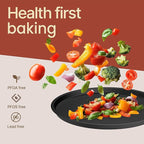 Bakken Swiss Pizza Tray Set 3-Piece – Gray Coating, Non-Stick, Round Steel Pizza Pans - Dishwasher Safe, Premium Bakeware for Home Cooking