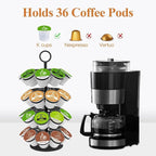 KIMIUP Coffee Pod Holder, K Cup Organizer Compatible with K-Cups(36 Pods), Kitchen Detachable Coffee Pod Organizer for Countertop, Spins 360-Degrees
