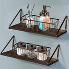 SheeChung Farmhouse Decor Metal Wire Bathroom Storage Organizer Basket Bins - for Cabinets, Shelves, Closets, Vanity Countertops, Under Sinks, Pantry, Laundry Room, Garage - Small, 2 Pack (Bronze)