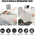TIKNIK Silicone Dish Drying Mat, Stone Drying Mat for Kitchen Counter with Built-In Drain, Non-Slip Drain Pad with Built-in Drain, Heat Resistant Stone Drying Mat, Hangable, Cream-1pcs, 20" x 15"