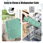 TIKNIK Silicone Dish Drying Mat, Stone Drying Mat for Kitchen Counter with Built-In Drain, Non-Slip Drain Pad with Built-in Drain, Heat Resistant Stone Drying Mat, Hangable, Mint-1pcs, 16" x 12"