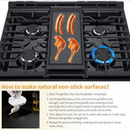 Allstare AEB76124701 Griddle Replacement Parts for LG Stove Parts Top Cast Iron Center Griddle Plate AAA30016801 LG Gas Range Grille Cooktop Griddle Pan Flat Top Pan 1 Pack