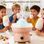 Cotton Candy Machine for Kids & Family, Mini Cotton Candy Maker with 10 Sticks & Sugar Scoop, Home Birthday Family Party Christmas Gift