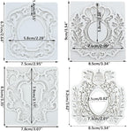 Baroque Frame Fondant Silicone Molds For Cake Decoration Cupcake Topper Candy Polymer Clay Chocolate Gum Paste Set of 4