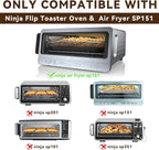 Air Fryer Accessories Set for Ninja SP151 Flip Toaster Oven, Includes Crumb Tray, Baking Pan, Air Fryer Basket, 4 Oven Liners and 100 Pcs Parchment Paper for Ninja SP151