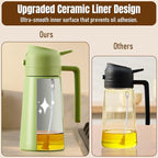 PARACITY 2 in 1 Oil Dipenser Bottle, Stainless Steel (Green-Green)