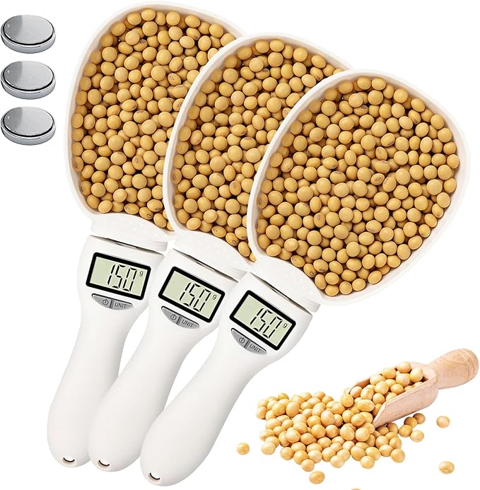 2026 New Digital Measuring Spoon, Digital Food Measuring Scoop Scale 800g / 0.1g High Precision with LCD Screen, Electronic Measuring Spoon for Cooking Baking, Dog Cat Food (3 Pcs)