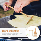 Uonlytech Wear-resistant Crepe Pancake Maker Kit with Spatula and Convenient Spreader, Household Pancake Cooking Tools Set, Five-piece Crepe Accessory for Home Kitchen Use Random Color