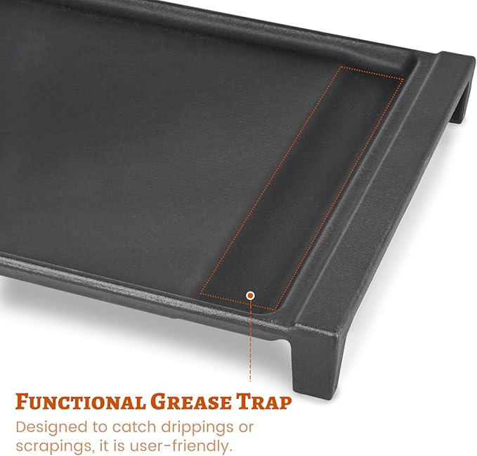 Stove Top Griddle for GE Gas Stove Replacement WB31X24738 Grill Stovetop Cast Iron Pan Flat Plate General Electric Rang Parts Burner Center Griddles Cooktop WB31X24998