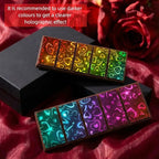 Ziliny Heart Holographic Chocolate Bar Mold Silicone, Rainbow Light Effect Chocolate Bar Deep Thick Molds for DIY Candy Dessert Baking, Candy, Wax Melts, Cake Decoration (Rectangle)