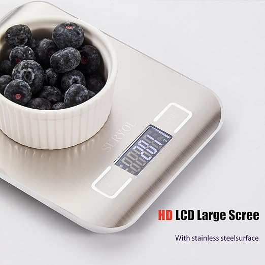 Food Kitchen Scale High-Precision Digital Scale Accurate Weighing for Baking & Cooking Enthusiasts (Silvery & Black)