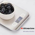 Food Kitchen Scale High-Precision Digital Scale Accurate Weighing for Baking & Cooking Enthusiasts (Silvery & Black)