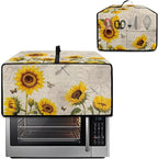 Sunflower Butterfly Dragonfly Print Toaster Oven Dust-proof Cover, Fingerprint Prevention & Greasy Protection Washable Universal Small Appliance Covers (Medium-16.1 * 19.71 * 10 inches)