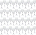 Plastic Wine Glasses, Plastic Goblets Vintage Style Cordial Unbreakable Drinking Glasses, Reusable Drinkware for Wedding Reception, Grand Event Party Supplies,Mother's Day(48, Transparent)