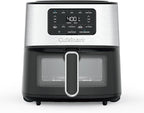 Cuisinart Air Fryer, 6-Quart Basket Large Fryer with 5 Cooking Functions to Roast, Bake, Broil, Air Fry and Keep Warm, 5 Airfryer Presets, Dishwasher-Safe Parts, AIR-200NAS, Stainless Steel & Black