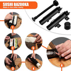 SmileTools Sushi Making Kit, 28 in 1 Sushi Roller Kit with Bamboo Mats, Sushi Bazooka, Nigiri Gunkan Sushi Mold, Musubi Maker, Rice Ball Mold & More