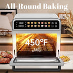 SEEDEEM 32QT Air Fryer Combo, 14-in-1 Extra Large Convection Oven with LED Touchscreen, Stainless Steel Countertop Oven for Family Cooking