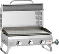 Tabletop Gas Griddle with Foldable Legs, Portable 3-Burner Propane Gas Grill Griddle Flat Top for Outdoor Cooking Patio Barbecue Camping Tailgating RV BBQ, Stainless Steel, #GS309