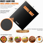 RINPIR 31pcs BBQ Grill Accessories Gifts for Men Dad, Heavy Duty Grilling Tools Gift Set for Father's Day, Stainless Steel BBQ Utensils Kit with Mats, Grill Brush in Carrying Bag Black