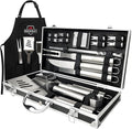 BBQ Grill Tools Set, 21-Piece Stainless Steel Grill Utensils with Aluminum Case, Heavy Duty Grilling Accessories, The BBQ Accessories Gift for Father's Day and Christmas