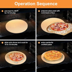Small 12 inch Round Pizza Stone,for RV Camper Oven,Round baking stone Grill,Can make pizza, bread, pies,BBQ, Durable and Safe, Give away Plastic Scraper