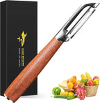 MAD SHARK Ultra Sharp Potato Peelers for Kitchen,Vegetable Peeler,Fruit Peeler Easy to Use Rosewood I Peeler Non-Slip Ergonomic Grips for Carrot, Veggie,Cucumber, Apple(3 Years Warranty)