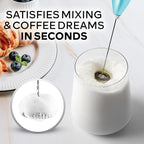 Zulay Kitchen Powerful Milk Frother Wand With 4 AA Duracell Batteries - Ultra Fast Handheld Drink Mixer - Electric Whisk Foam Maker for Coffee, Lattes, Cappuccino, Matcha & Creamer - Borealis
