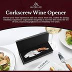 Waiters Corkscrew Wine Opener - Double-Hinged Fulcrum 3-In-1 Cork Screw Wine Bottle Opener Heavy Duty Stainless Steel & Classic Rosewood. Serrated Foil Cutter. Beer Opener. Magnetic Gift Box