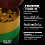Santa Cruz Shredder Metal Herb Grinder Knurled Top for Stronger Grip 3-Piece Large 2.7" (Rasta)