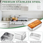 TeamFar Loaf Pans for Baking Bread, 9 x 5 Inch Stainless Steel Bread Loaf Pan with Lid, Meatloaf Pan Tin for Homemade Bread, Brownies, Meal Prep, Storage, Healthy & Dishwasher Safe - Set of 3
