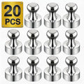 Tiergrade Metallic Magnets, Refrigerator Magnets, 20 Pack Silver Magnetic Push Pins, Strong Fridge Magnets, Multi-use Whiteboard Magnets Perfect for Kitchen Office Classroom