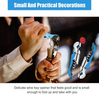 12 Pieces wine key wine opener Professional Waiter Corkscrews Stainless bottle opener Fold Serrated Foil Cutter Key for Family, Company Party,Bars,Restaurants(blue)