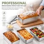 20 Pack Stainless Steel Loaf Pan Set 9 x 5 Inch Bread Baking Pans Banana Loaf Tins For Baking Cake Meatloaf Brownies Sourdough Lasagnas Dishwasher Safe