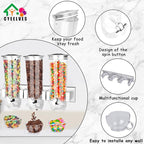 Food Dispenser Wall Mounted Grain Dispenser, Cereal Dispenser with Cup, Dry Food Dispenser Wall Mounted Triple Cereal Dispenser, Candy Dispenser Grain Dispenser for Kitchen Store Nut Coffee Beans 4.5L