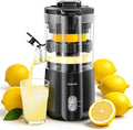 Electric Lemon Juicer, Hand-Free Citrus Juicer Machine with Cleaning Brush, Automatic Juice Squeezer for Lemon, Lime, Grapefruit, Pomegranate, One-Touch Operation & Easy Clean