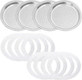 1 Set BIA640310 Espresso Machine Replacement Parts, Compatible with Bialetti Moka Express Dama 9-Cup, Includes 8 Silicone Sealing Rings And 4 Stainless Steel Filter Plates, Durable And Easy To Clean