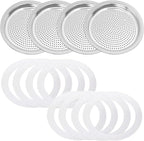 1 Set BIA640310 Espresso Machine Replacement Parts, Compatible with Bialetti Moka Express Dama 9-Cup, Includes 8 Silicone Sealing Rings And 4 Stainless Steel Filter Plates, Durable And Easy To Clean