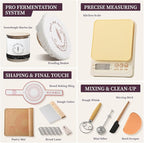 Emojoy Sourdough Starter Kit, Sourdough Bread Baking Supplies with 9" Round Bread Proofing Basket, Large Capacity Sourdough Starter Jar, Food-Grade Silicone Pastry Mat, Kitchen Scale