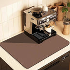Coffee Mat for Countertops ,Coffee Bar Accessories Fit Under Coffee Maker Espresso Machine, Absorbent Hide Stain Rubber Mat for Countertop ,Dish Drying Mat for Kitchen Counter (Brown, 17"x31.5")