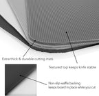 Simply Genius Rectangular Cutting Board Set - Color-Coded Cutting Mats for Kitchen - Dishwasher-Safe Plastic Chopping Board - Pack of 4, 8 x 11 in, Light Gray