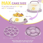Ohuhu Cake Holder, BPA-Free Cake Carrier with Lid and Handle Cake Transport Container Portable Cake Keeper Two Sided Base for Pies Cookies Nuts Fruit etc - Suitable for 10 inch Cake Gifts