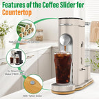 Appliance Slider for Ninja Single Serve Coffee Maker PB051/PB041, Bamboo Kitchen Appliance Sliding Tray for Coffee Maker, Coffee Slider for Countertop for Ninja Accessories, 5.9”W x 16.5”D