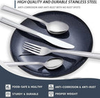 Hunnycook 30-Piece Silverware Set - Flatware Stainless Steel Silverware Set for 6, Include Spoons and Forks Set, Mirror Polished, Dishwasher Safe, Cutlery Set for Home Kitchen Restaurant Hotel