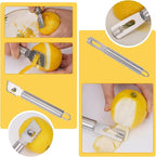 2 Piece Stainless Steel Lemon Zesters, Upgraded Lemon Zester & Channel Knife Set, Citrus Zester & Orange Peeler Tool, Premium Lemon Grater for Family Kitchen, for Bar Bartenders