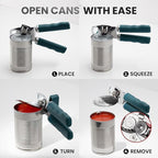 Zulay Kitchen Heavy Duty Stainless Steel Can Opener Manual with Bottle Opener - Rust Proof Manual Can Opener With Turn Knob & Comfy Soft Grip Handles - Green