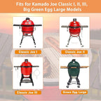 15 Inch Half-Moon Ceramic Heat Deflector Plates for Kamado Joe Classic I, II, III, Big Green Egg Grill Parts BQ Accessories, 2-Pack Pizza Stone