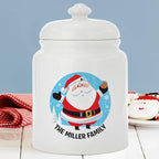 Let's Make Memories Personalized Festive Santa Cookie Jar - For Her - Kitchen Christmas Décor