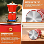 3 Cup Aluminum Espresso Stovetop Moka Pot Express Coffee Maker Percolator Italian Classic Mocha Coffee Machine for Italian and Cuban Cafe Brewing for Home & Camping 150ml 5oz